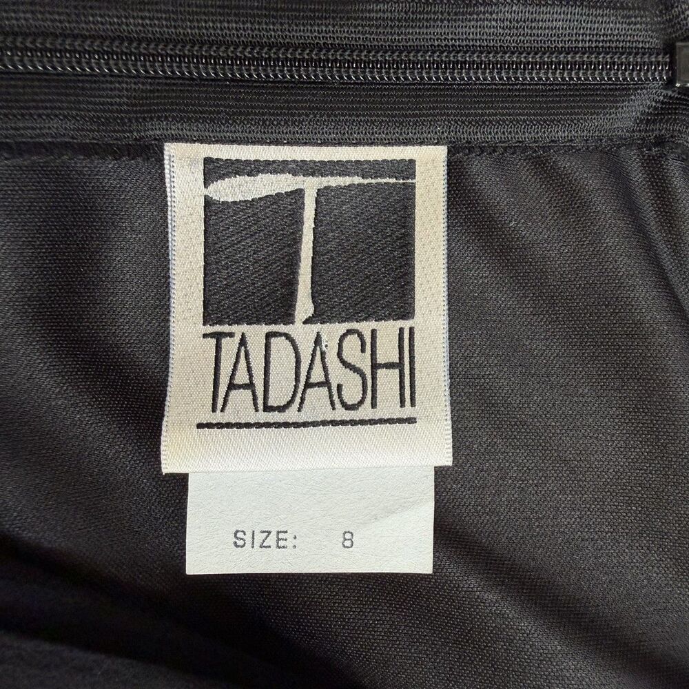 Tadashi Shoji Black Sleeveless Surplice Tiered Layers Silk Formal Gown Size 8 - Picture 15 of 16